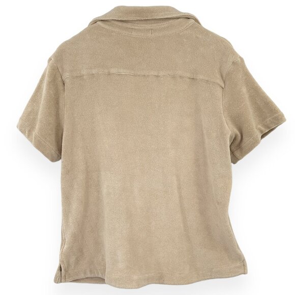 NWOT Frankies Bikinis 2-Piece Beige "Coco" Terrycloth Shirt & Shorts Set sz M - Picture 3 of 12